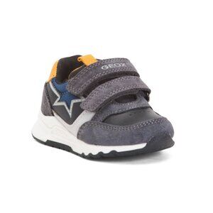 GEOX Grey/yellow Leather Pyrip Athletic Sneakers (Infant, Toddler)